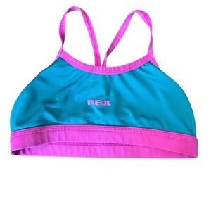 🟡RBX Kids Teal and Pink Racerback Sports Bra Size Medium